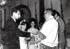 Frei Ciríaco Remón realiza casamento no tempo em que era titular da Paaróquia